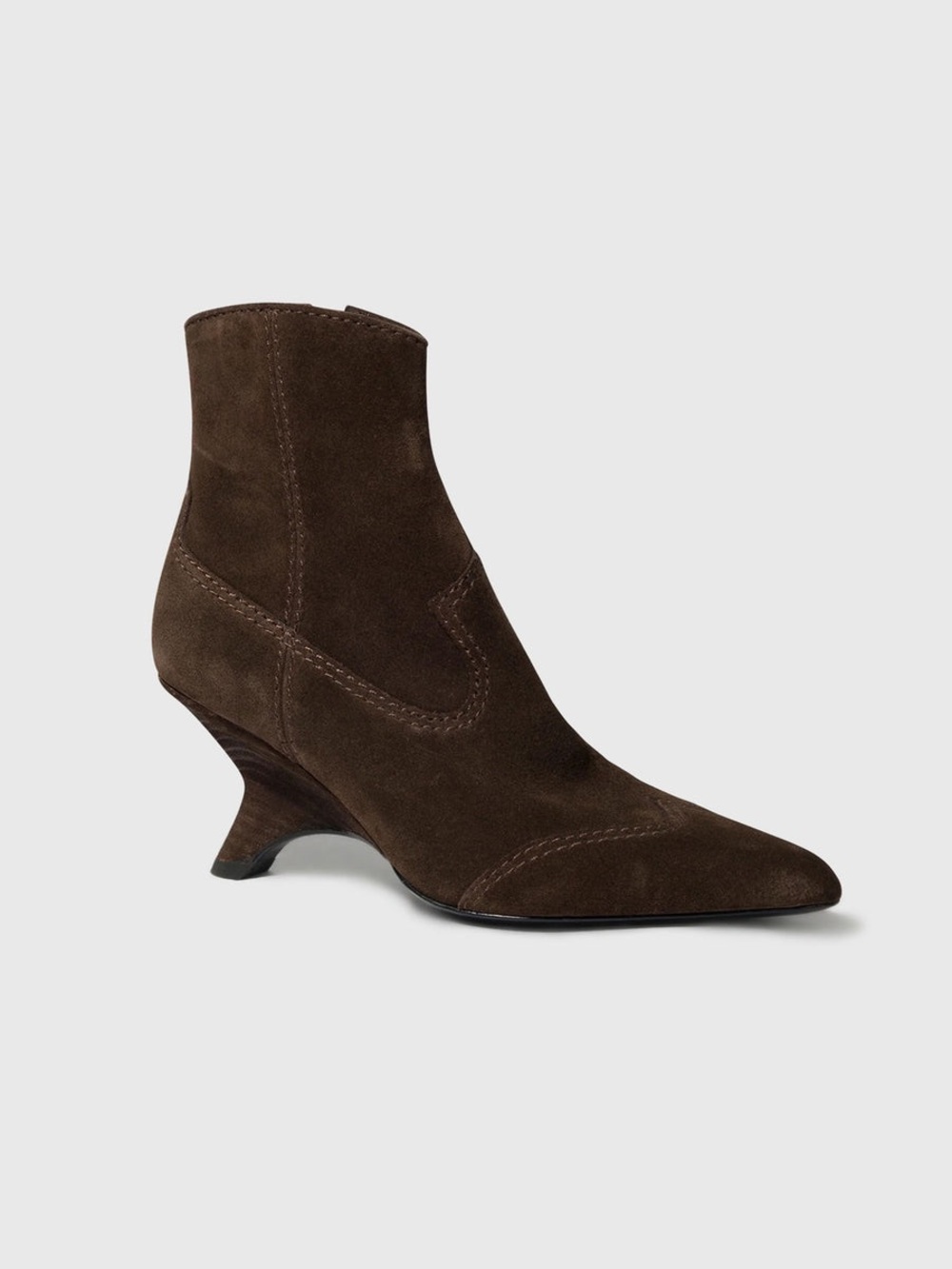 SIMKHAI Women’s Brown Suede Pointed Ankle Boot
